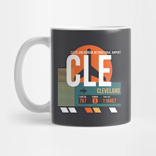 Cleveland (CLE) Airport Code Baggage Tag Mug